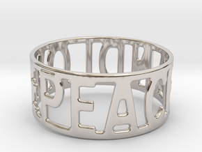 Peaceandlove 68 Bracelet in Rhodium Plated Brass