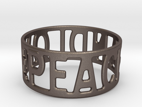 Peaceandlove 68 Bracelet in Polished Bronzed Silver Steel