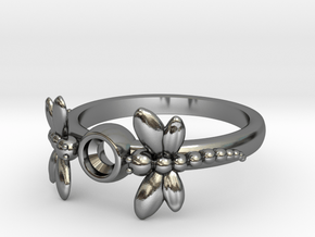 Dragonfly Ring in Fine Detail Polished Silver