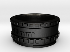 (Size 14) Lens Ring in Matte Black Steel