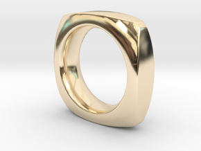 SIMPLE PILLOW  RING  SIZE 6 in 14k Gold Plated Brass