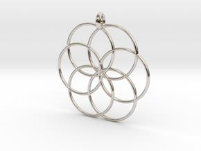 Flower of Life - Hollow Pendant V2 in Platinum