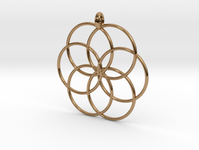 Flower of Life - Hollow Pendant V2 in Polished Brass