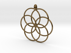 Flower of Life - Hollow Pendant V2 in Polished Bronze