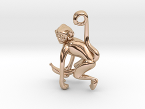 3D-Monkeys 224 in 14k Rose Gold Plated Brass