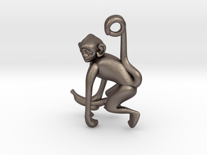 3D-Monkeys 224 in Polished Bronzed Silver Steel