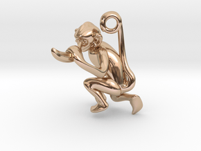 3D-Monkeys 225 in 14k Rose Gold Plated Brass