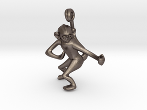 3D-Monkeys 229 in Polished Bronzed Silver Steel