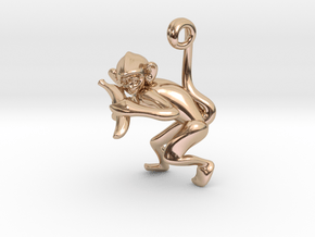 3D-Monkeys 230 in 14k Rose Gold Plated Brass