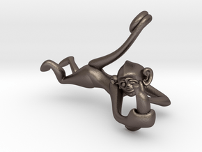3D-Monkeys 231 in Polished Bronzed Silver Steel