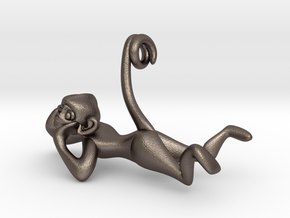3D-Monkeys 232 in Polished Bronzed Silver Steel