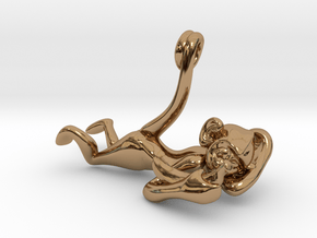 3D-Monkeys 233 in Polished Brass