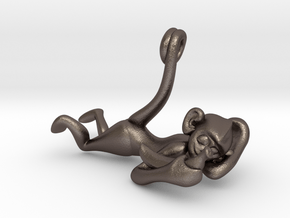 3D-Monkeys 233 in Polished Bronzed Silver Steel