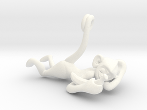 3D-Monkeys 233 in White Processed Versatile Plastic