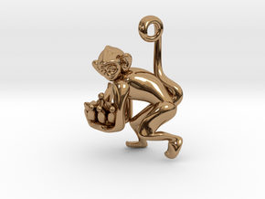 3D-Monkeys 235 in Polished Brass