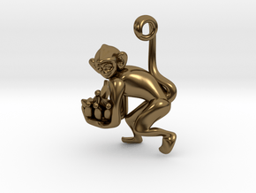 3D-Monkeys 235 in Polished Bronze