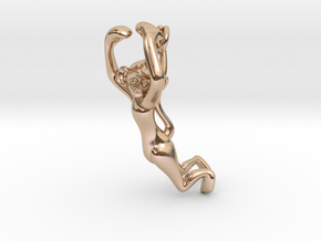 3D-Monkeys 236 in 14k Rose Gold Plated Brass