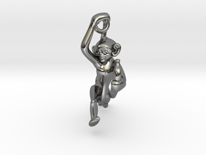 3D-Monkeys 237 in Fine Detail Polished Silver