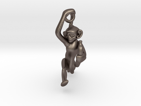 3D-Monkeys 237 in Polished Bronzed Silver Steel