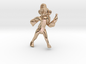 3D-Monkeys 240 in 14k Rose Gold Plated Brass