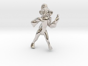 3D-Monkeys 240 in Rhodium Plated Brass