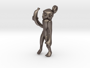 3D-Monkeys 241 in Polished Bronzed Silver Steel