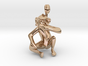 3D-Monkeys 242 in 14k Rose Gold Plated Brass
