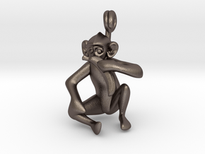 3D-Monkeys 242 in Polished Bronzed Silver Steel