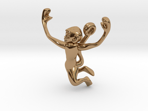 3D-Monkeys 243 in Polished Brass