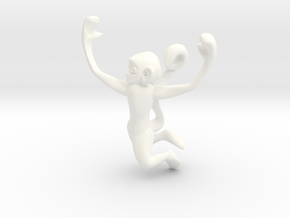 3D-Monkeys 243 in White Processed Versatile Plastic