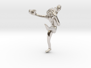 3D-Monkeys 245 in Rhodium Plated Brass