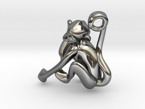 3D-Monkeys 246 in Fine Detail Polished Silver
