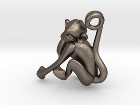 3D-Monkeys 246 in Polished Bronzed Silver Steel