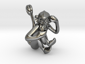 3D-Monkeys 247 in Fine Detail Polished Silver