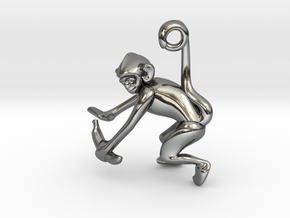 3D-Monkeys 248 in Fine Detail Polished Silver