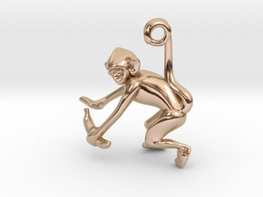 3D-Monkeys 248 in 14k Rose Gold Plated Brass