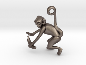 3D-Monkeys 248 in Polished Bronzed Silver Steel