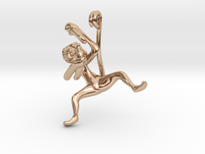 3D-Monkeys 249 in 14k Rose Gold Plated Brass