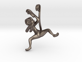 3D-Monkeys 249 in Polished Bronzed Silver Steel