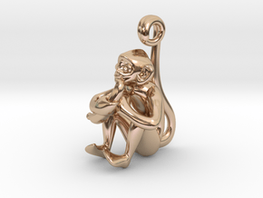 3D-Monkeys 250 in 14k Rose Gold Plated Brass