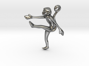 3D-Monkeys 251 in Fine Detail Polished Silver