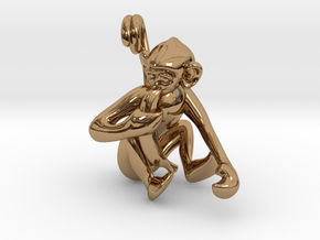 3D-Monkeys 254 in Polished Brass