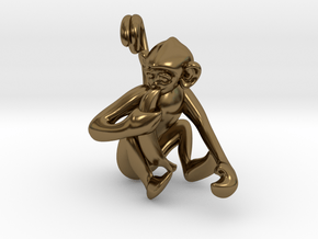 3D-Monkeys 254 in Polished Bronze