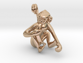 3D-Monkeys 254 in 14k Rose Gold Plated Brass