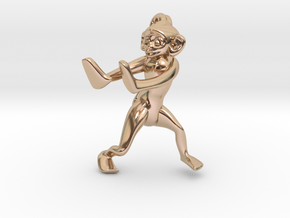 3D-Monkeys 256 in 14k Rose Gold Plated Brass