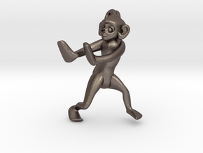 3D-Monkeys 256 in Polished Bronzed Silver Steel