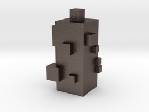Cubic Chess - Bishop in Polished Bronzed Silver Steel