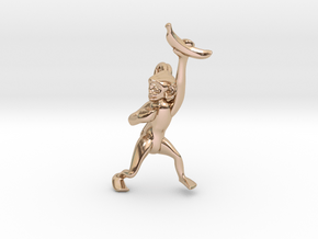 3D-Monkeys 261 in 14k Rose Gold Plated Brass