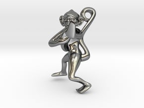 3D-Monkeys 262 in Fine Detail Polished Silver