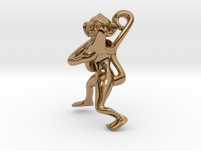 3D-Monkeys 262 in Polished Brass